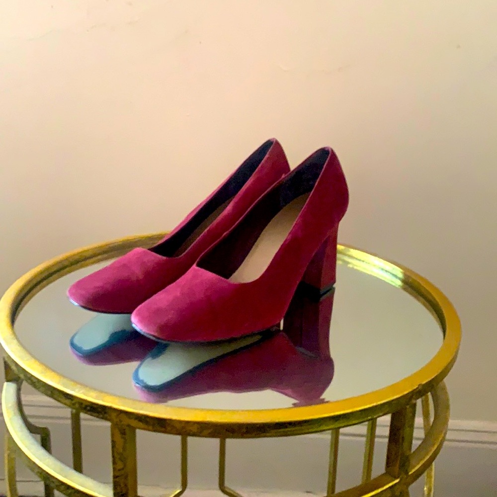 Burgundy Suede Pumps